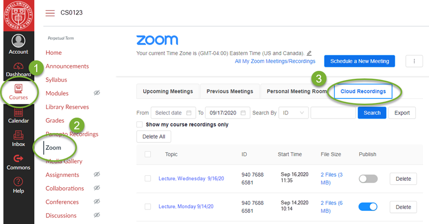 Trim Zoom Cloud Recording Start and End Points in Canvas | IT@Cornell